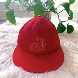 Vintage Mitchell & Ness Red Atlanta Flames Hat